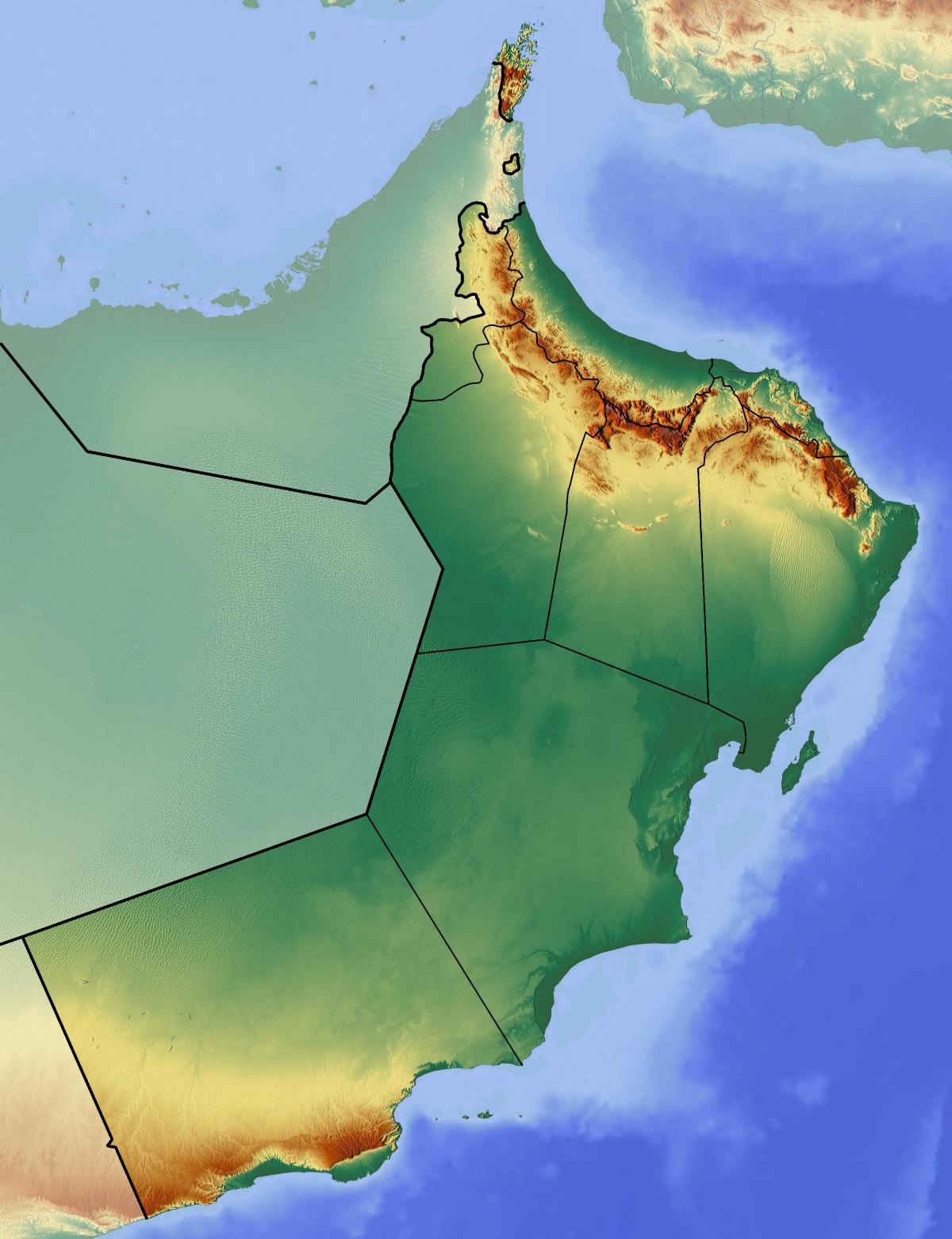 harta Oman topografice