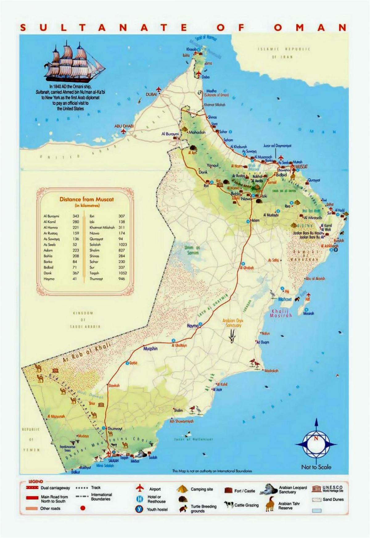 Oman locuri turistice hartă