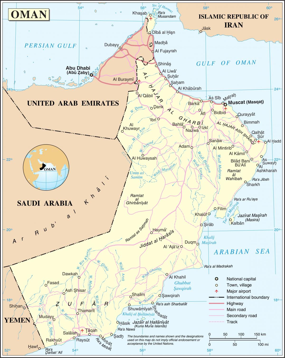 Oman hartă