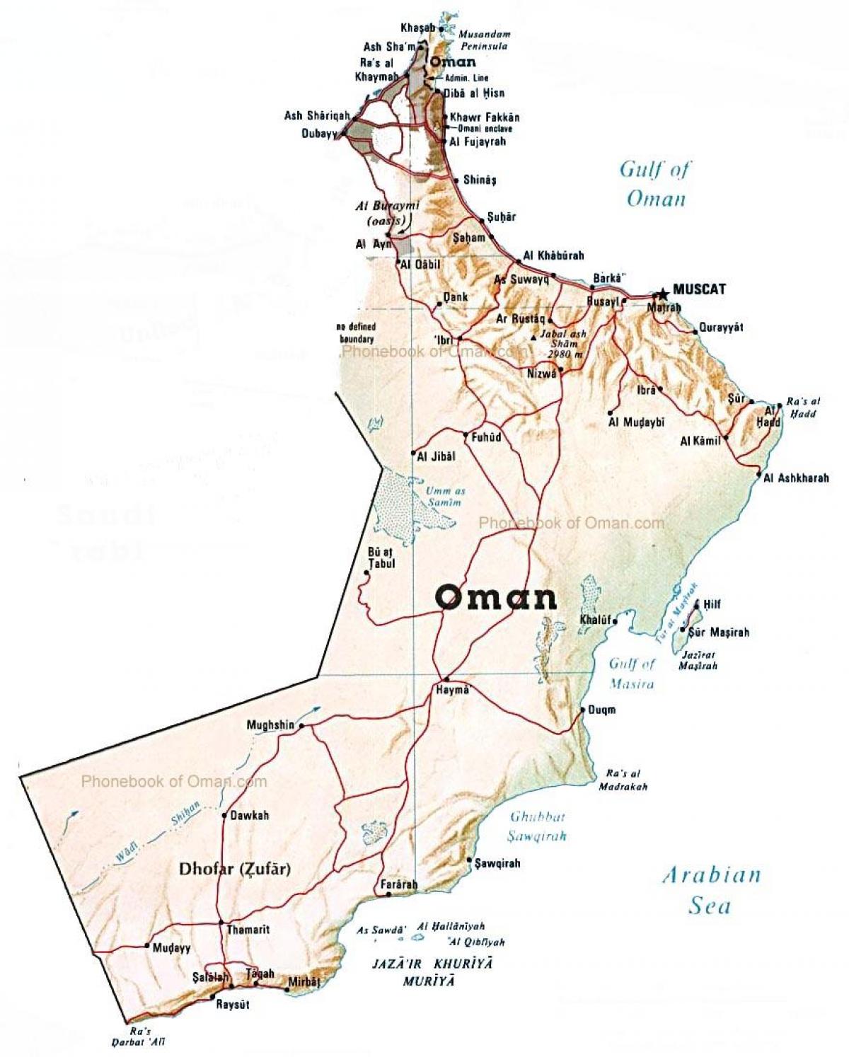 Oman țară hartă